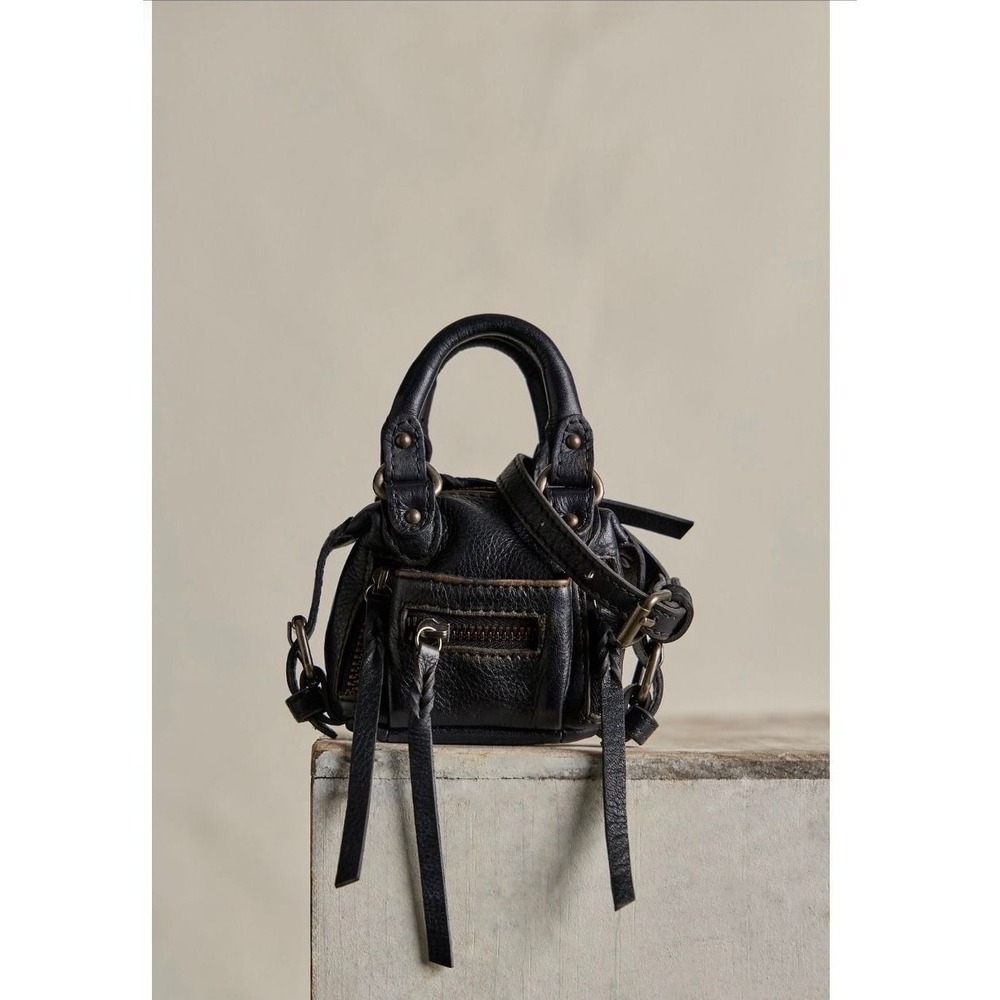 Free People We The Free Micro Emerson Mini Bag Charm Black Coal 102384021 NWT